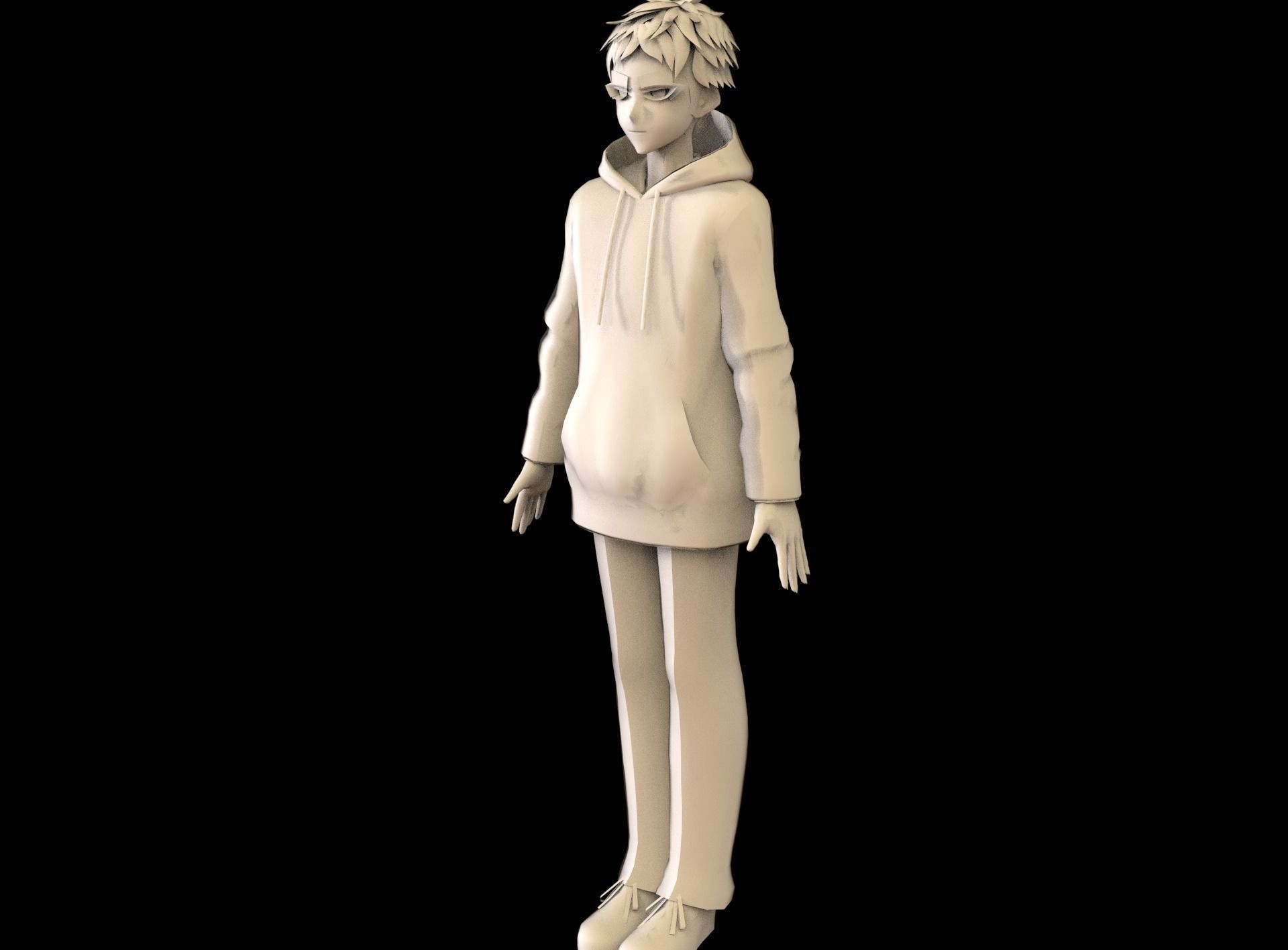 game ready Low Poly Anime Character 2 Low-poly 3D model_9