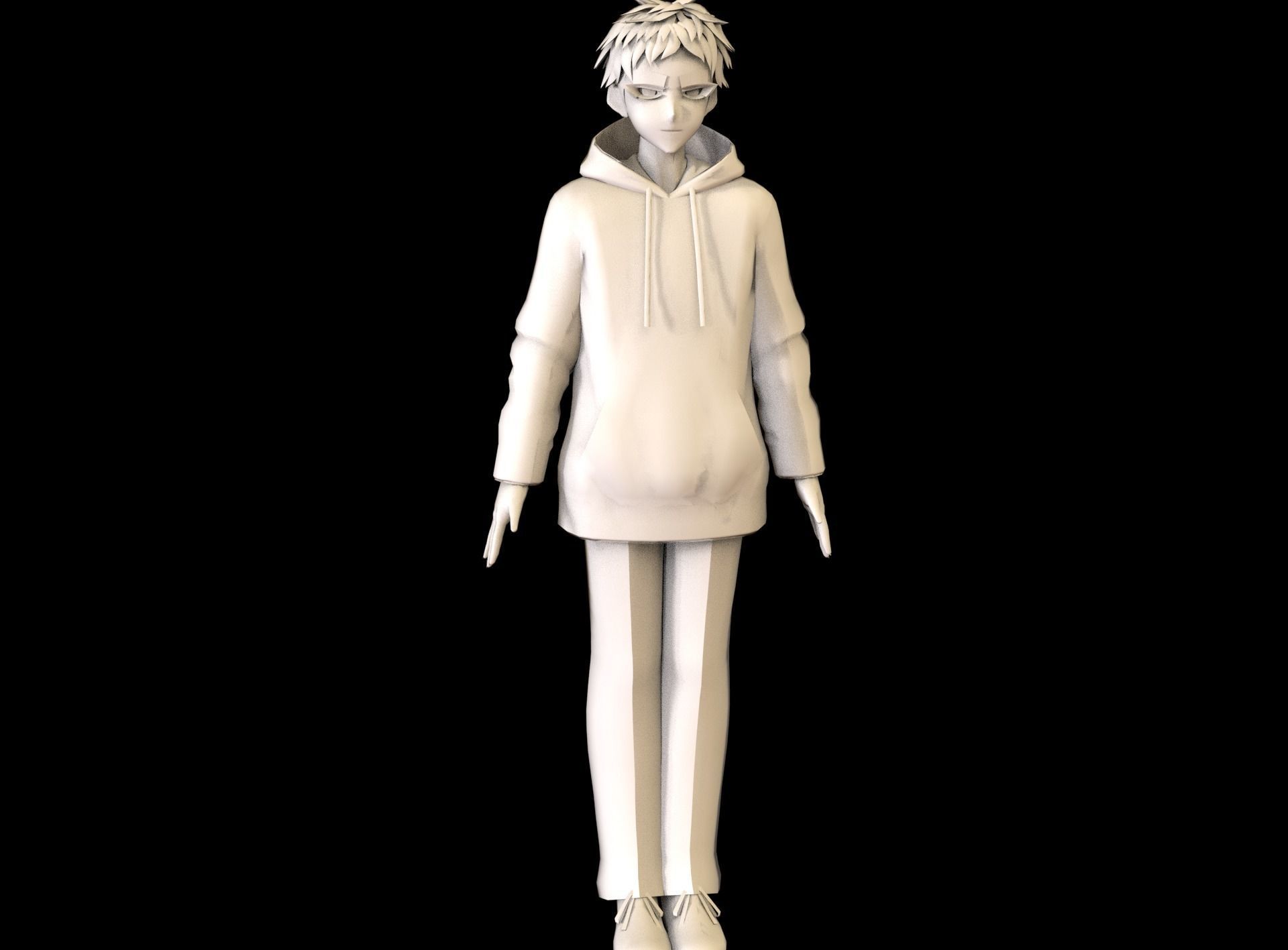 game ready Low Poly Anime Character 2 Low-poly 3D model_6