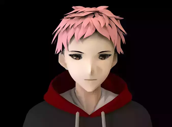 game ready Low Poly Anime Character 2 Low-poly 3D model