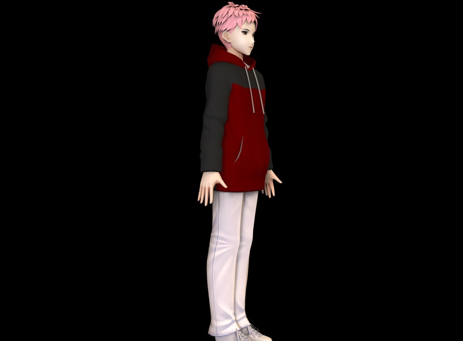 game ready Low Poly Anime Character 2 Low-poly 3D model_2