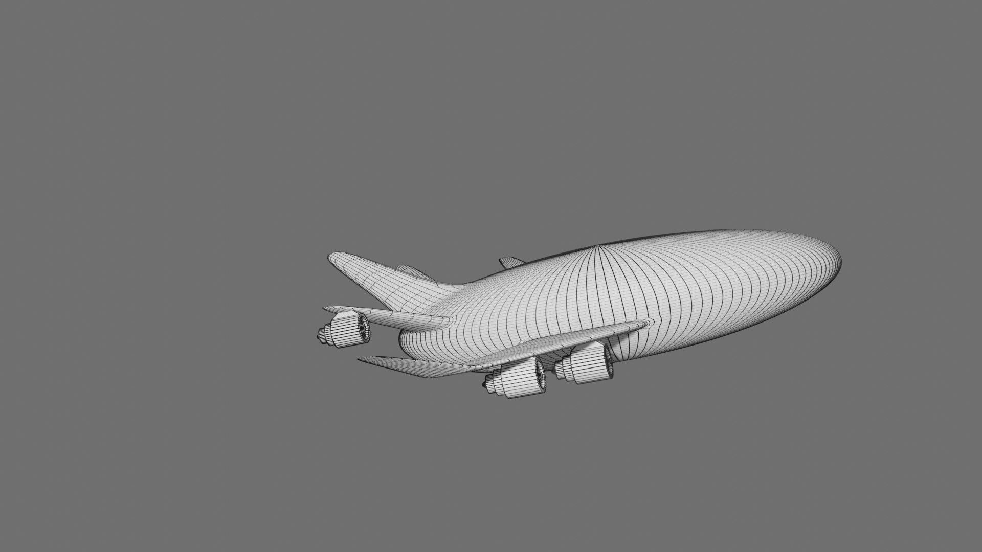 Airplane flying in clouds Low-poly 3D model_6