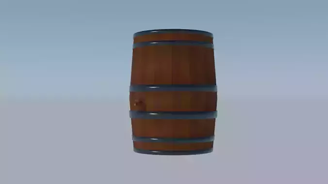Lowpoly Wine Barrel 