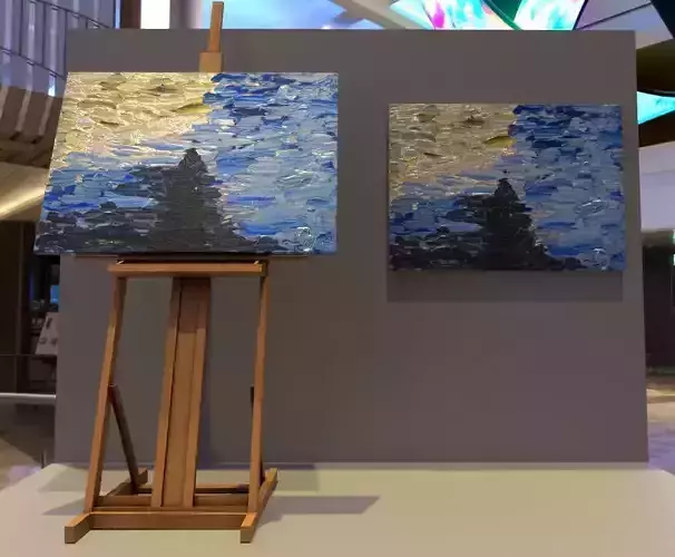 Oil Painting - Stranded Low-poly 3D model