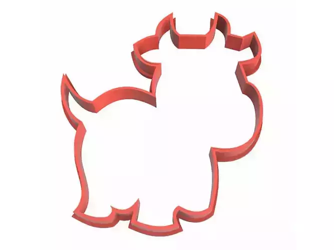 0265 Steer cookie cutter New Year 3D print model