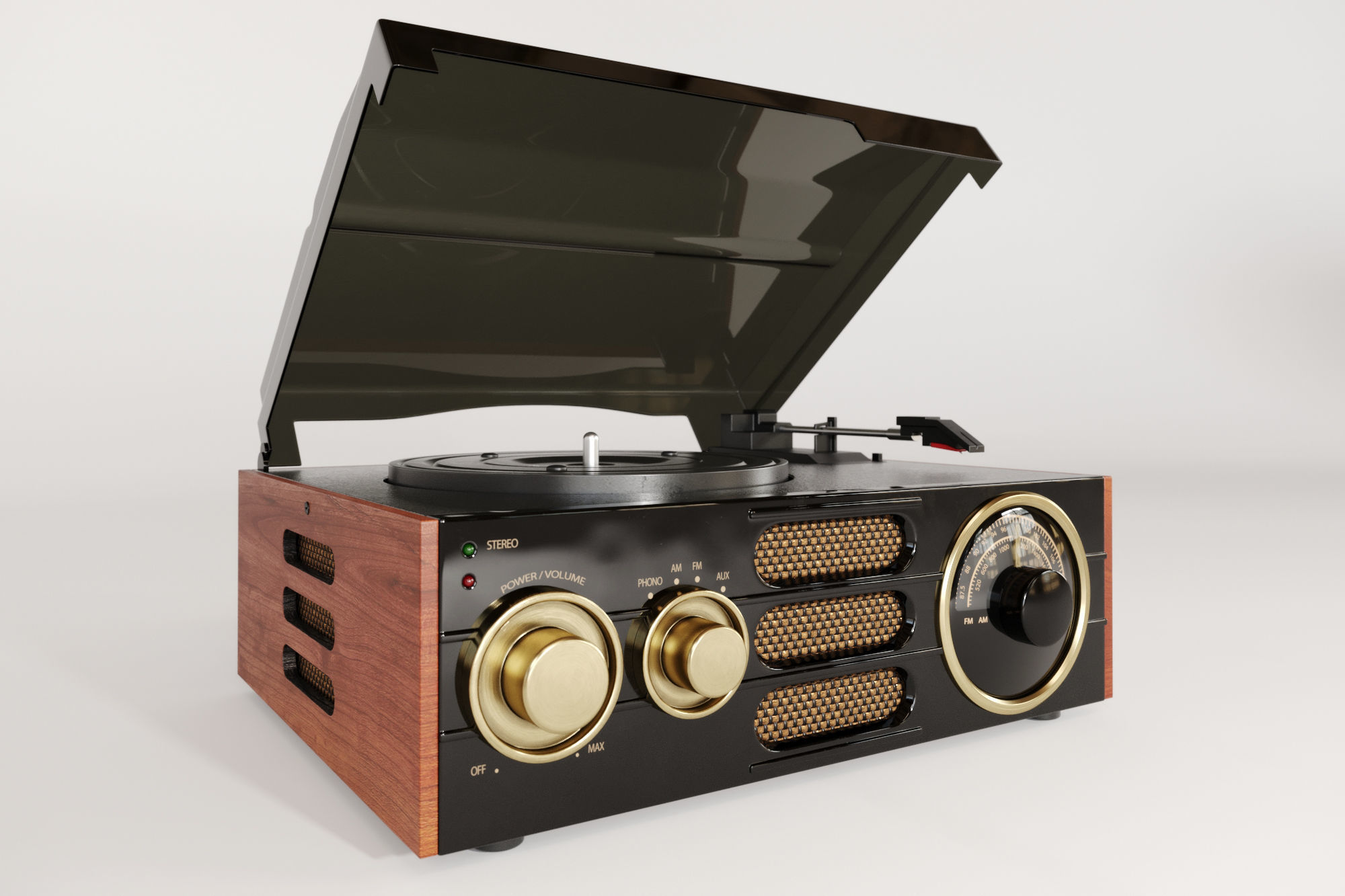 GPO Empire Record Player - Vinyl Turntable Stereo 3D model_1