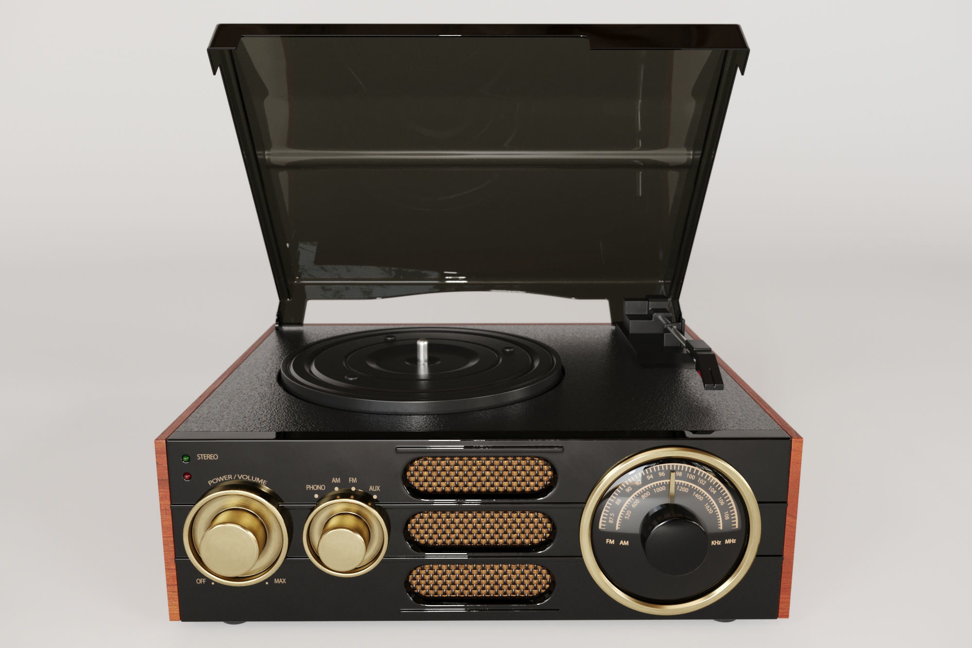 GPO Empire Record Player - Vinyl Turntable Stereo 3D model_3