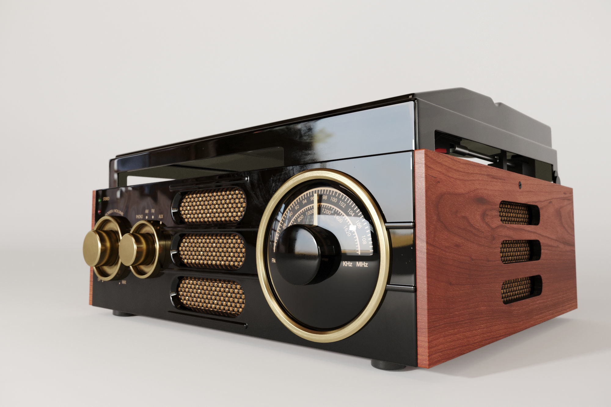 GPO Empire Record Player - Vinyl Turntable Stereo 3D model_2