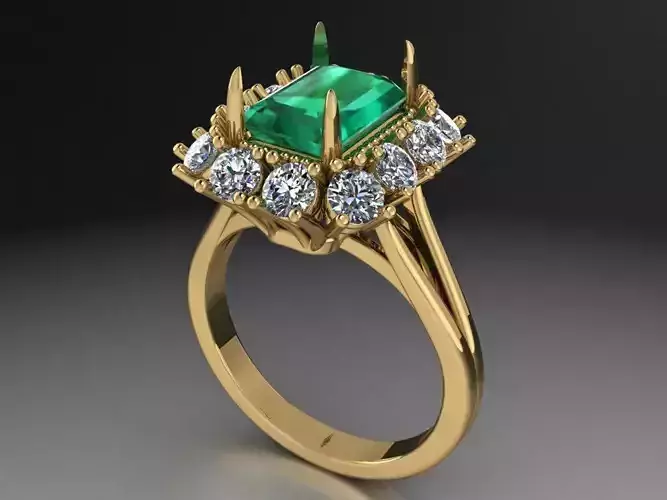 Emerald halo ring   520