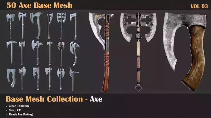 50 Axe Base Mesh - VOL 02