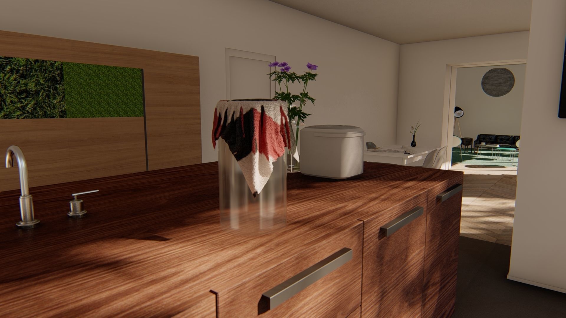 jar01 living room with vase on table 3D model_2