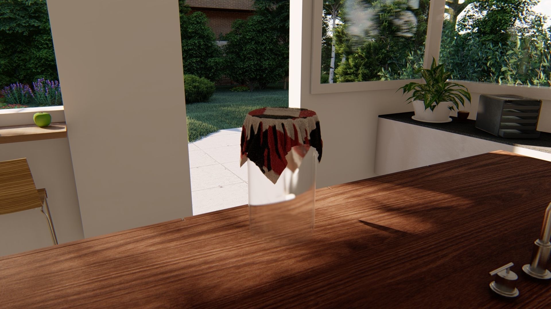 jar01 living room with vase on table 3D model_1