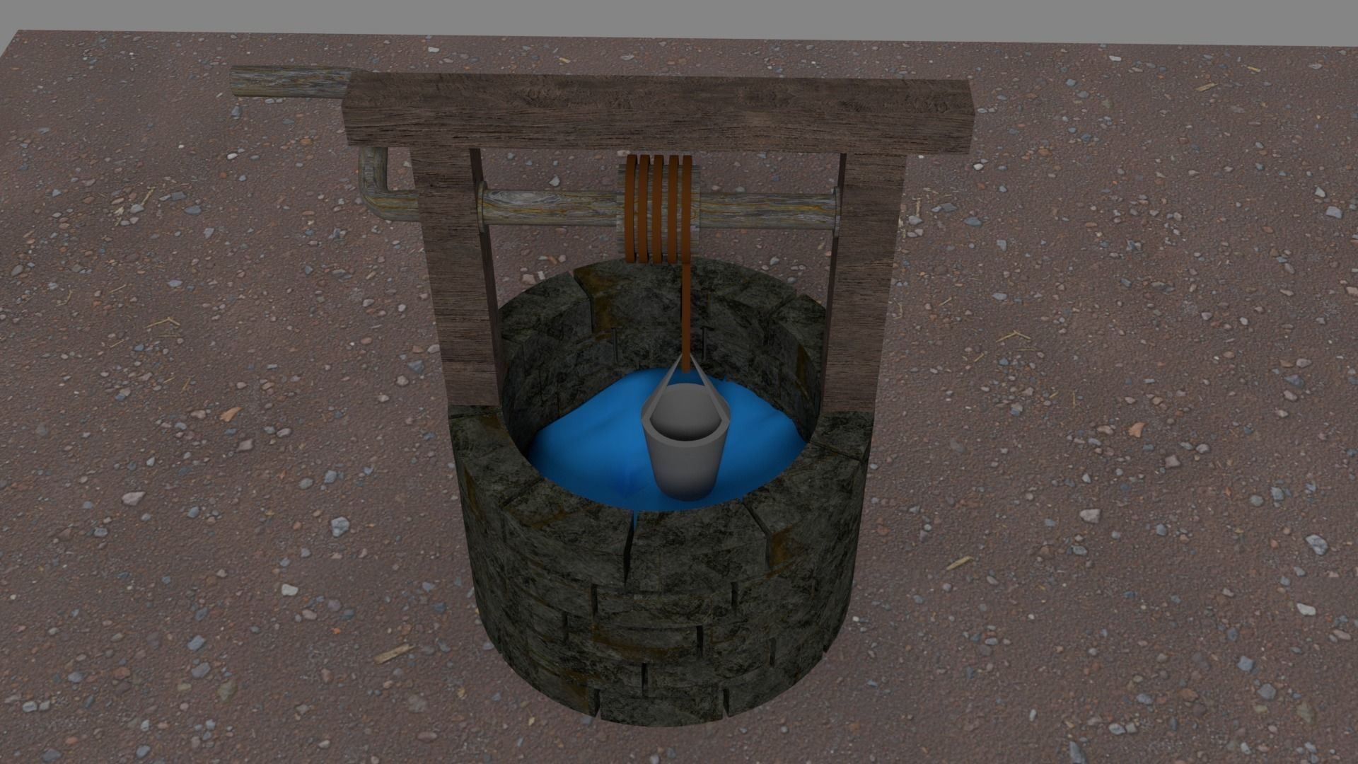 Low Poly Well water Low-poly 3D model_1