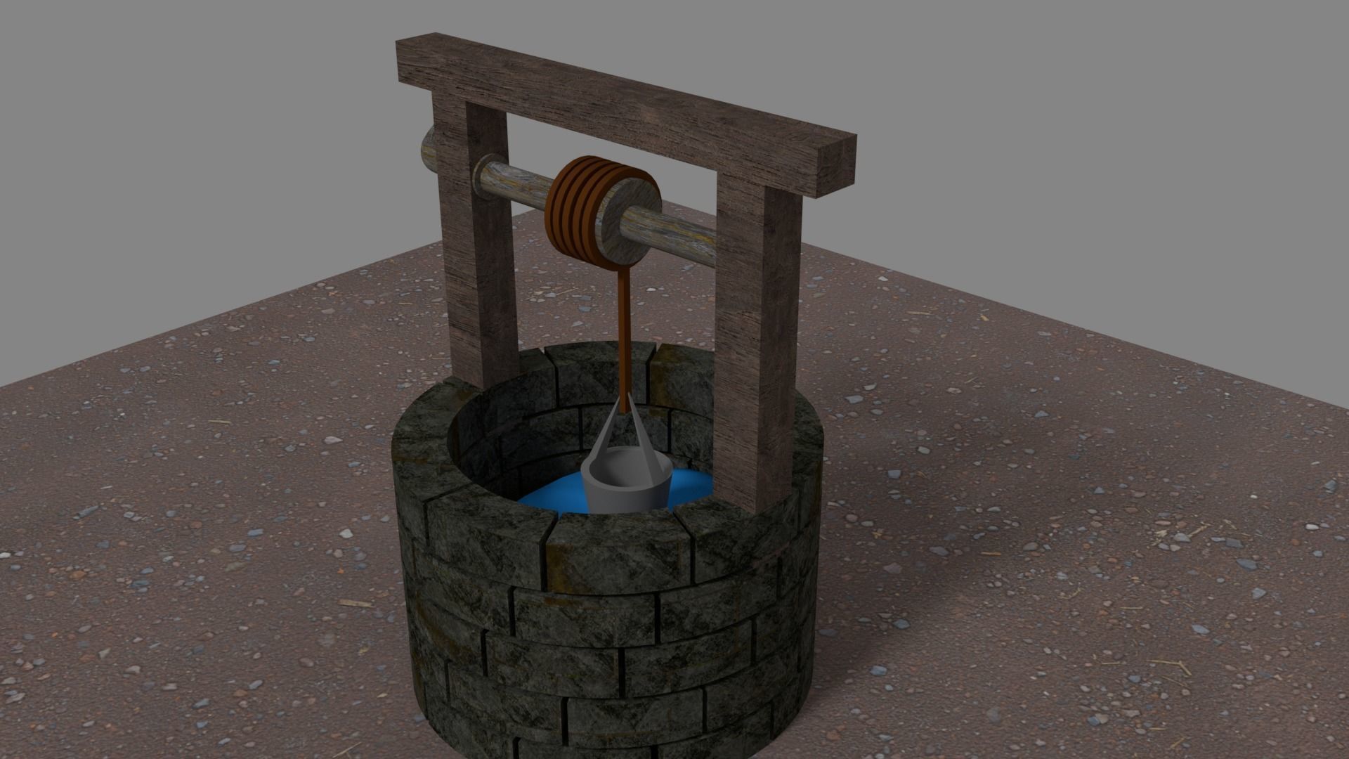Low Poly Well water Low-poly 3D model_2