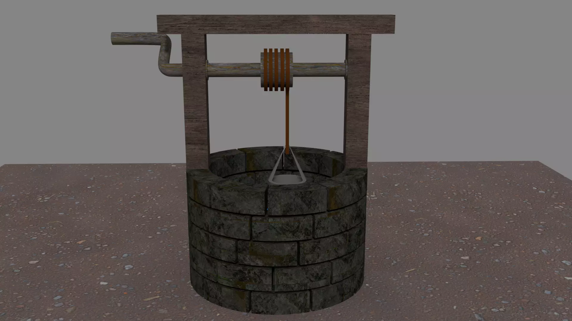 Low Poly Well water Low-poly 3D model_0