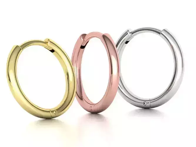 Round Hoop Earrings 3dmodel 12mm inner diameter 3D print model