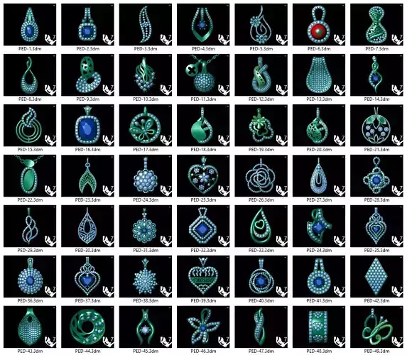 Collection of 50 diamond pendant - 1