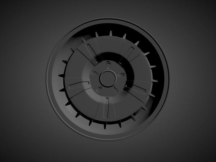 Citroen CX OEM scalable and printable rims 3D print model_1