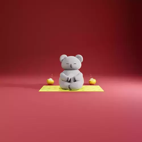 Kawaii koala practices yoga