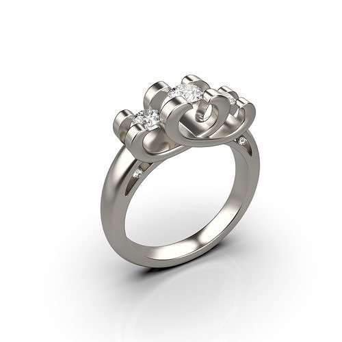 Diamond Bridal ring 3D print model