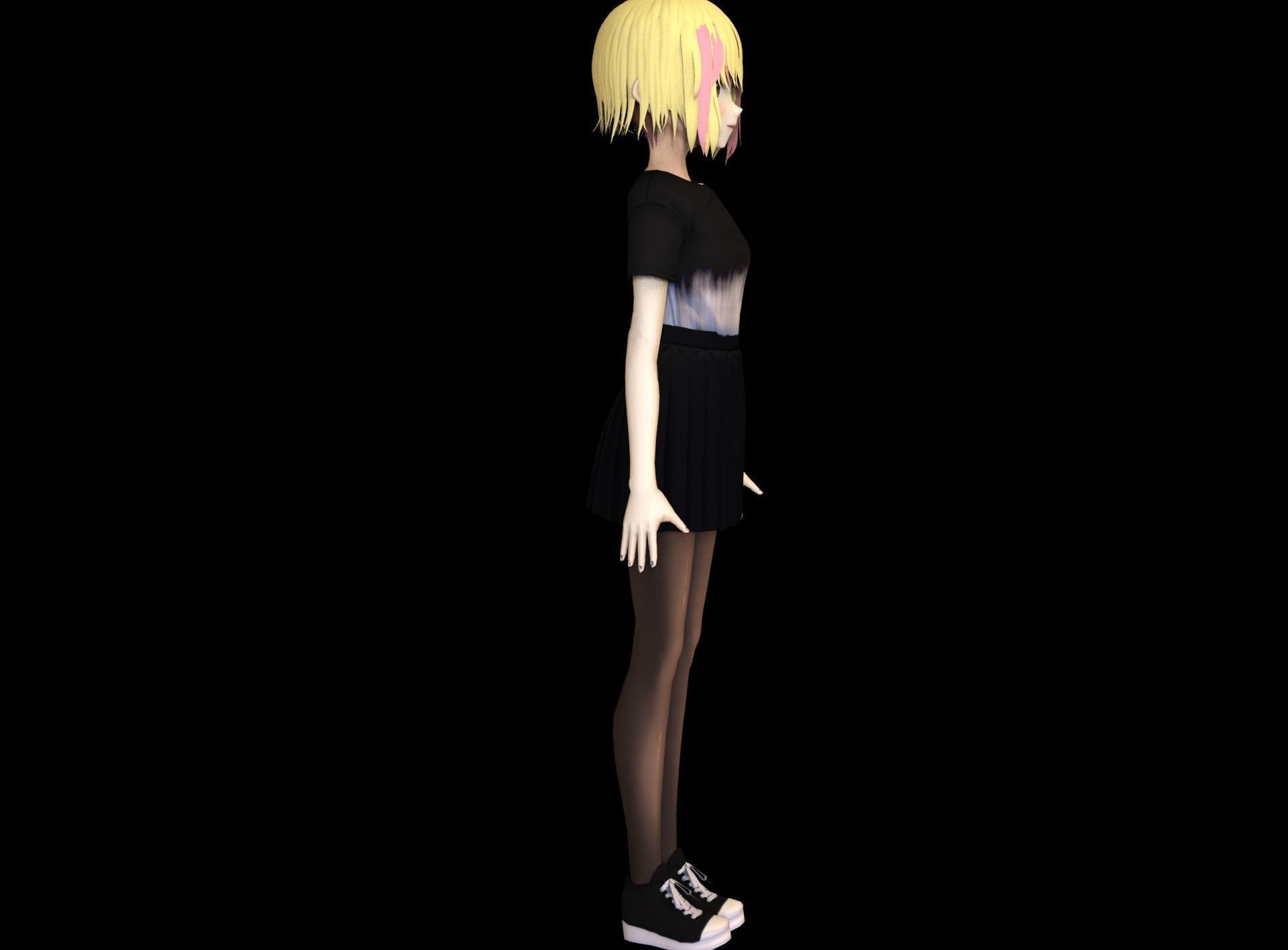 game ready Low Poly Anime Character 3 Low-poly 3D model_3