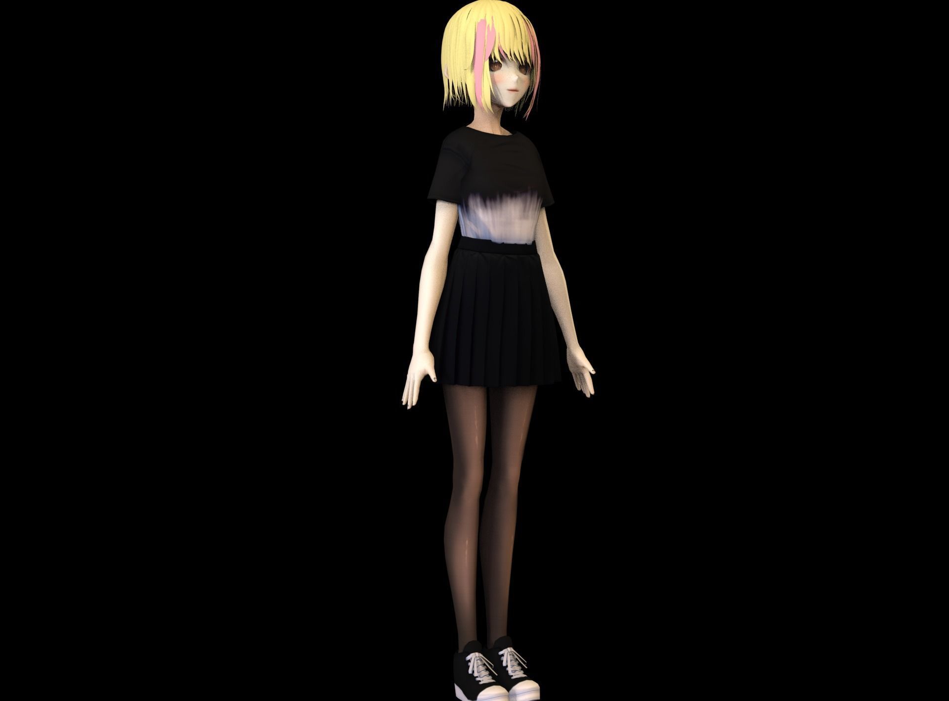 game ready Low Poly Anime Character 3 Low-poly 3D model_2