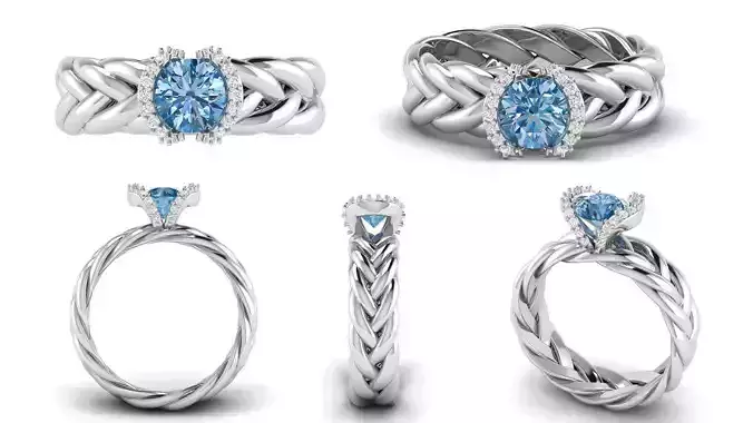 Round knot Engagement Ring 