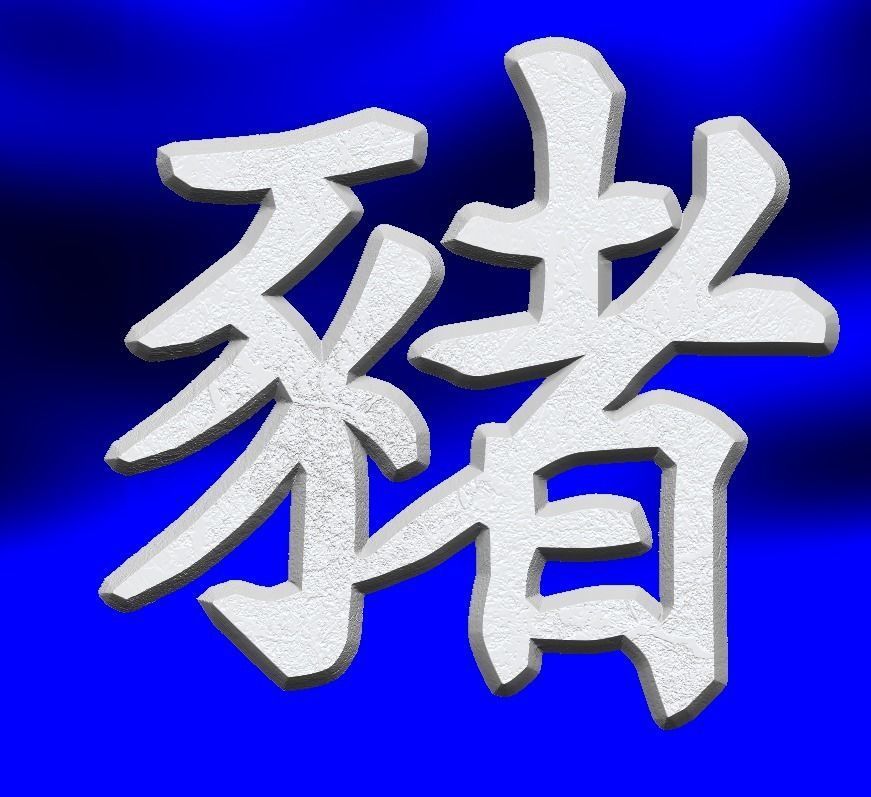 Zodiac Sign  PIG 3D print model_2