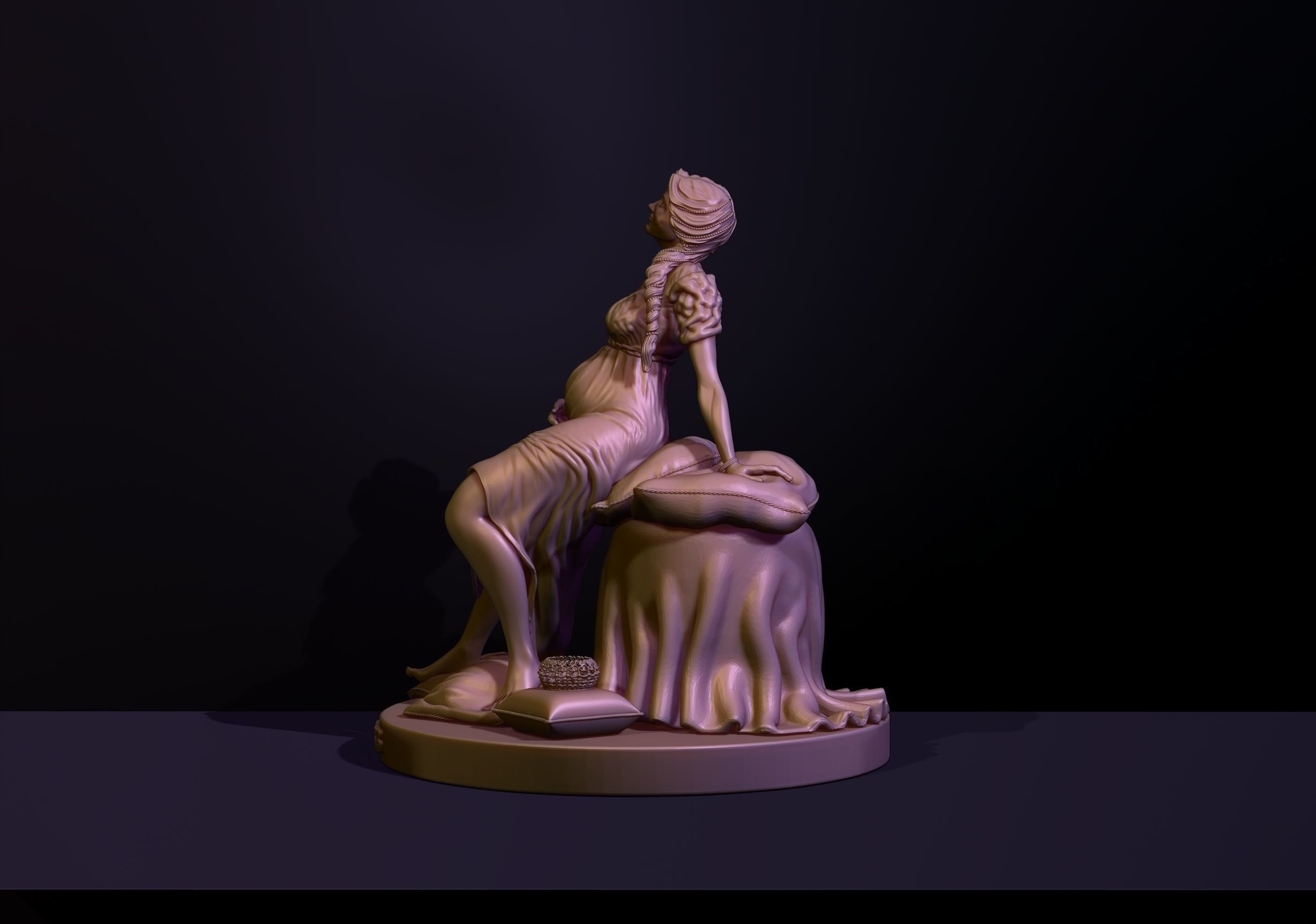 THE EMPRESS statue of woman on bed 3D print model_11