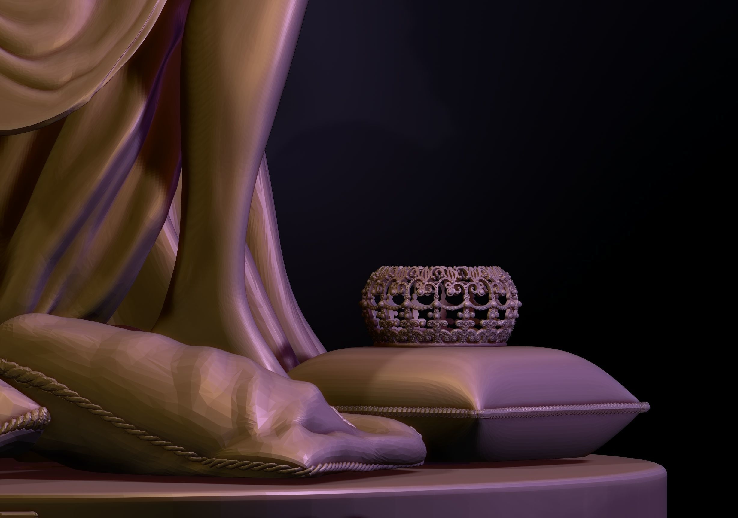 THE EMPRESS statue of woman on bed 3D print model_7