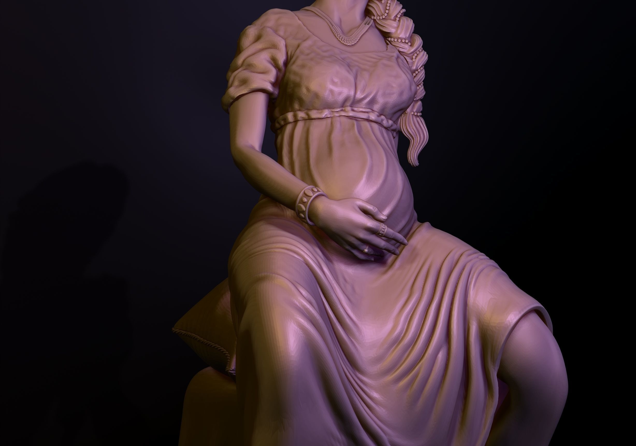 THE EMPRESS statue of woman on bed 3D print model_6