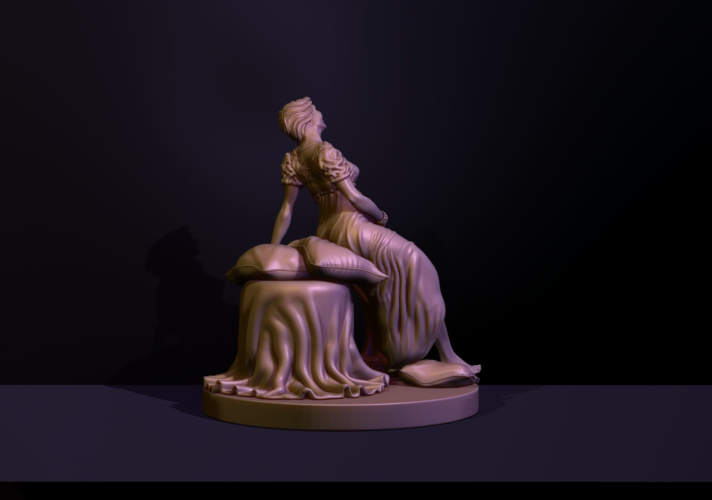 THE EMPRESS statue of woman on bed 3D print model_15