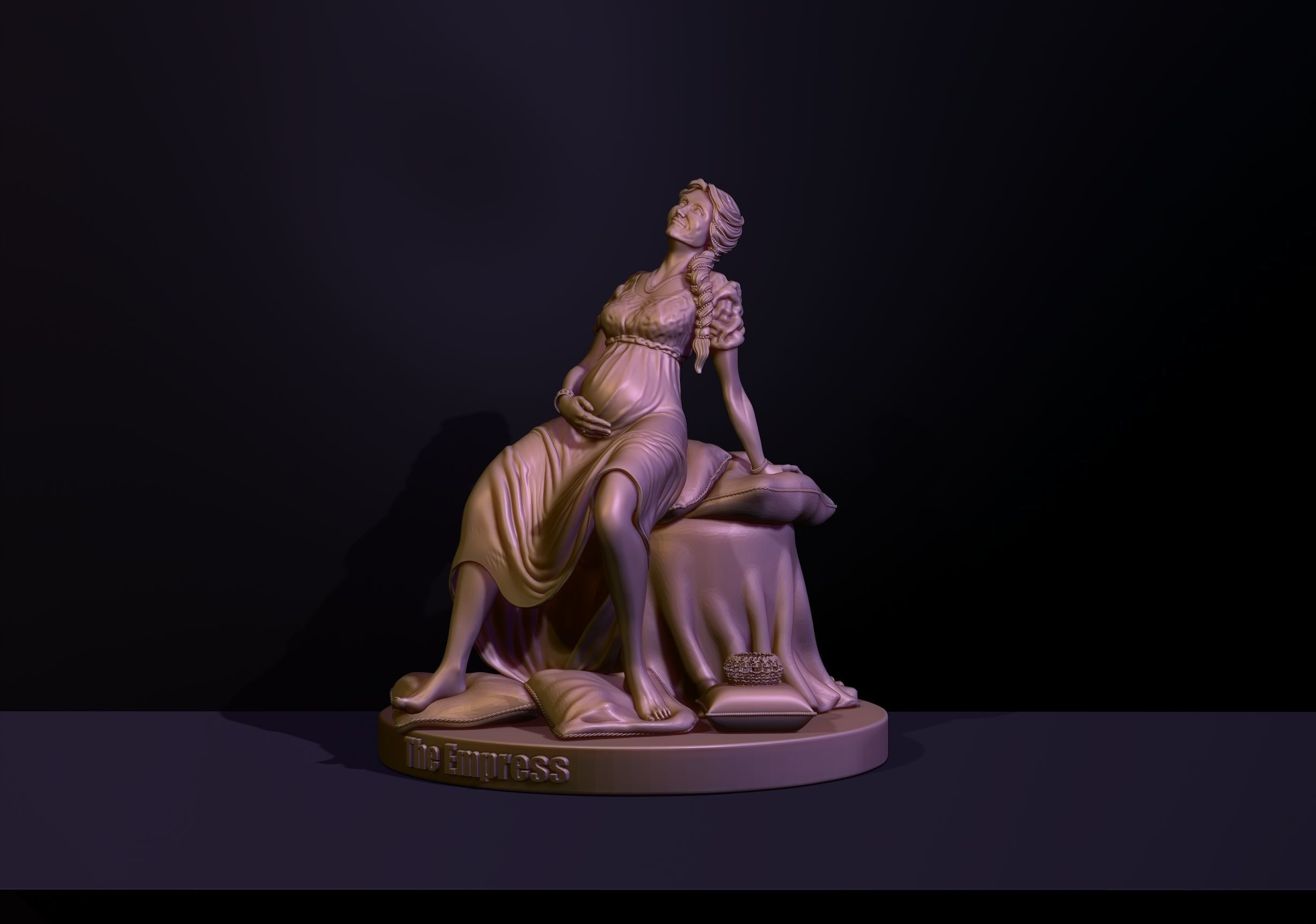 THE EMPRESS statue of woman on bed 3D print model_9