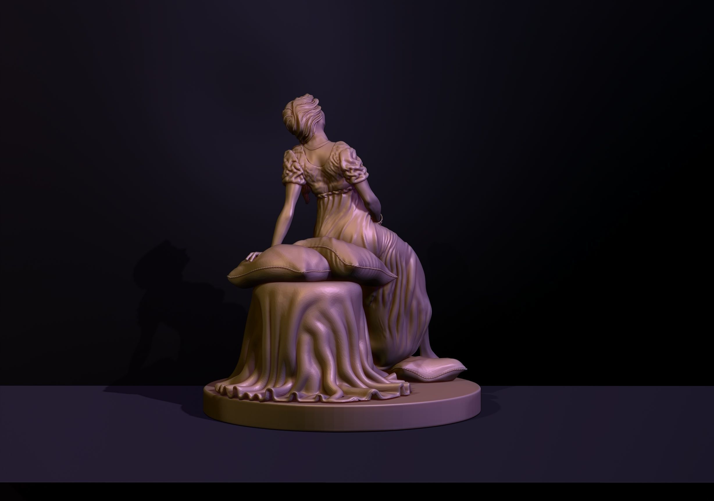 THE EMPRESS statue of woman on bed 3D print model_14