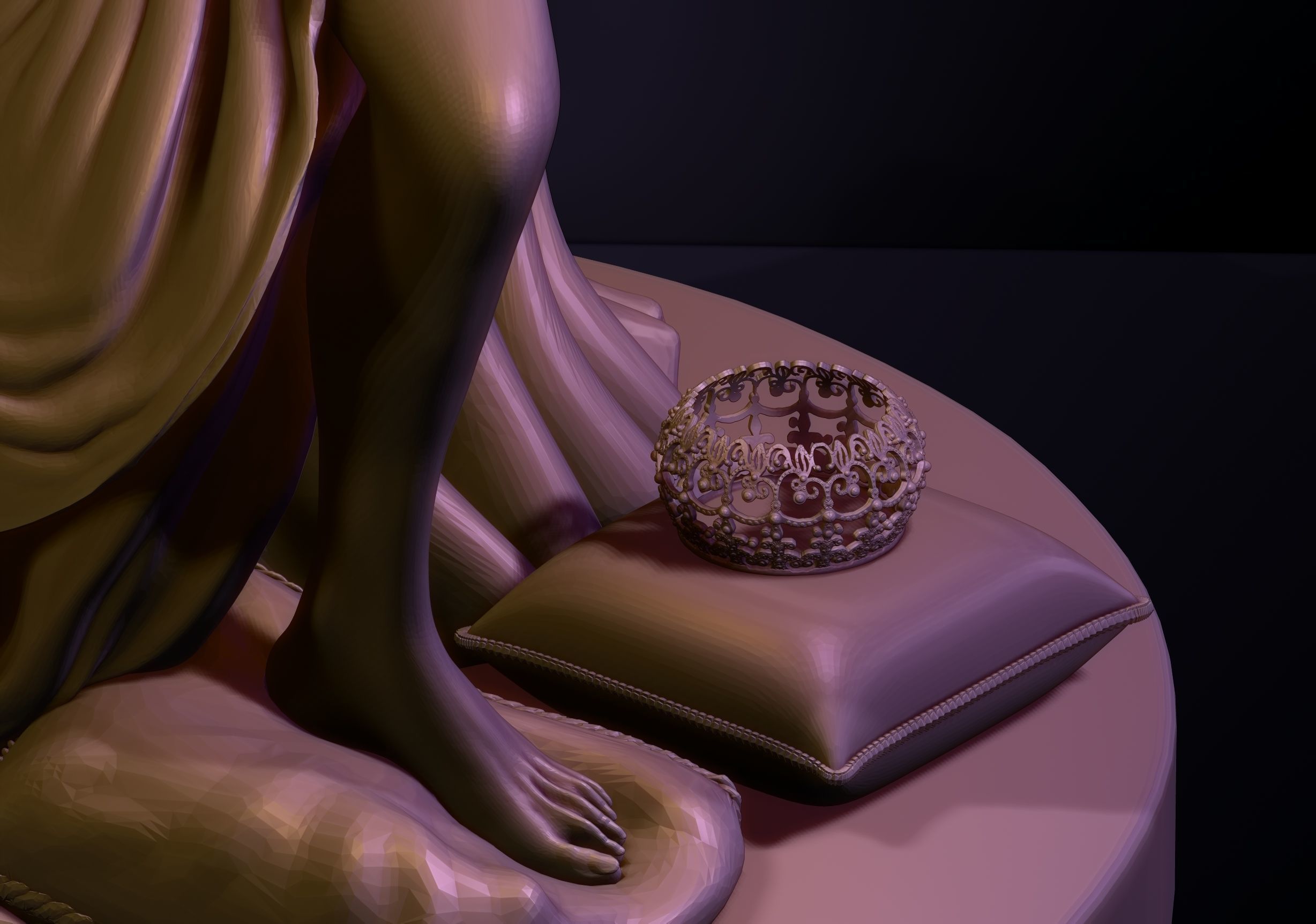 THE EMPRESS statue of woman on bed 3D print model_8