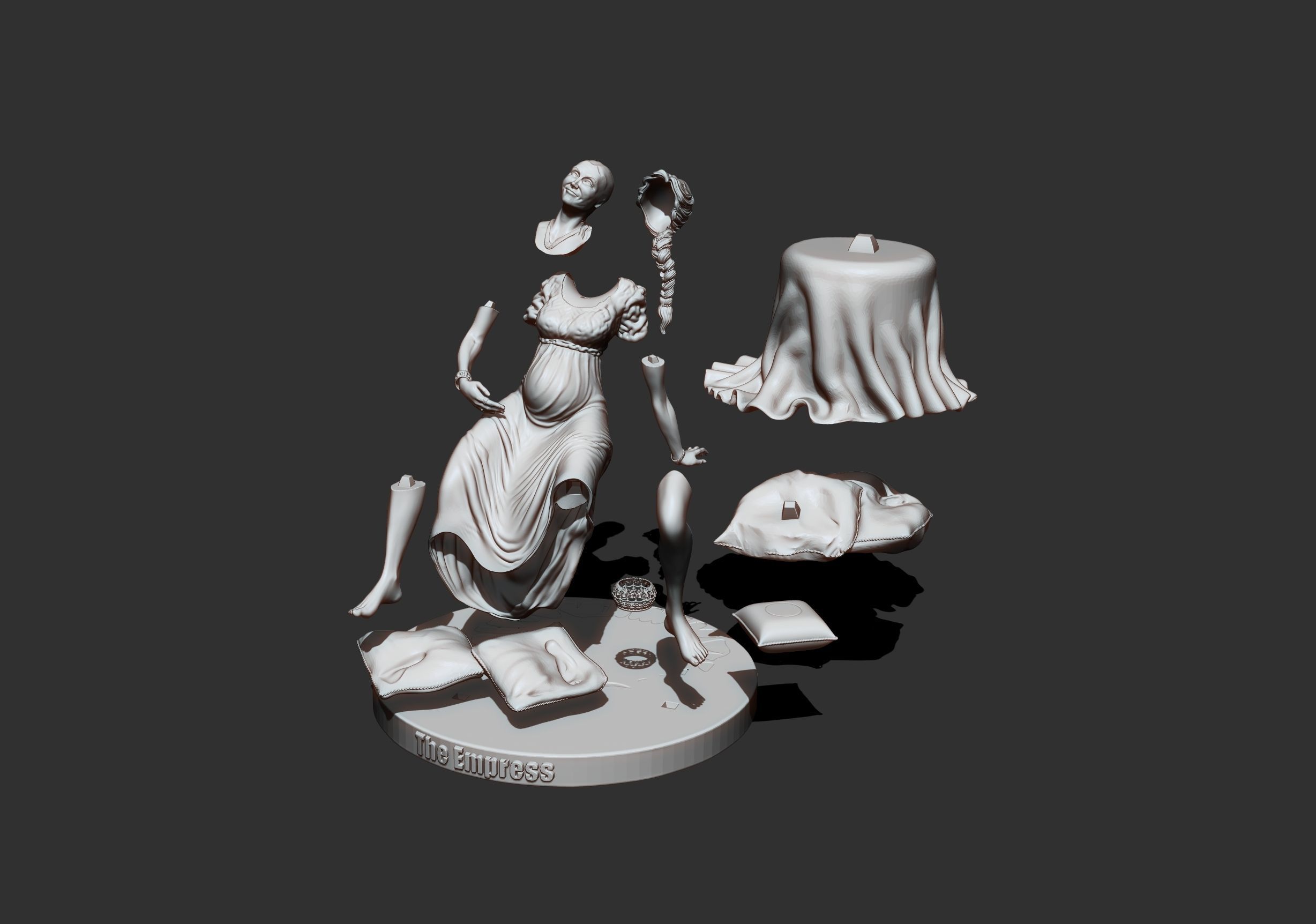 THE EMPRESS statue of woman on bed 3D print model_17