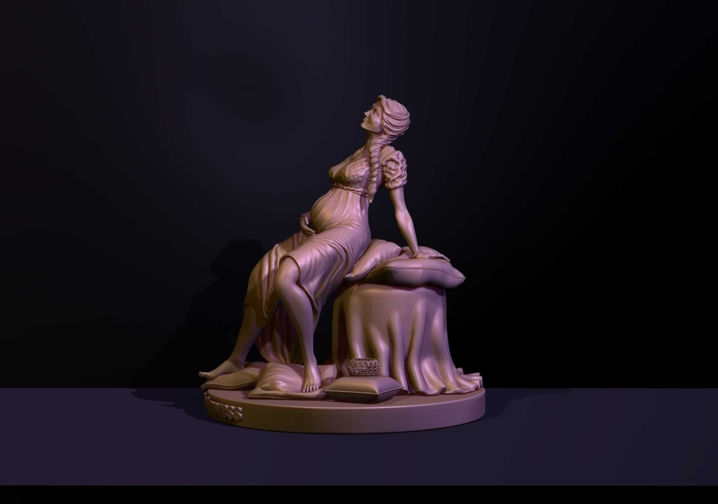 THE EMPRESS statue of woman on bed 3D print model_10