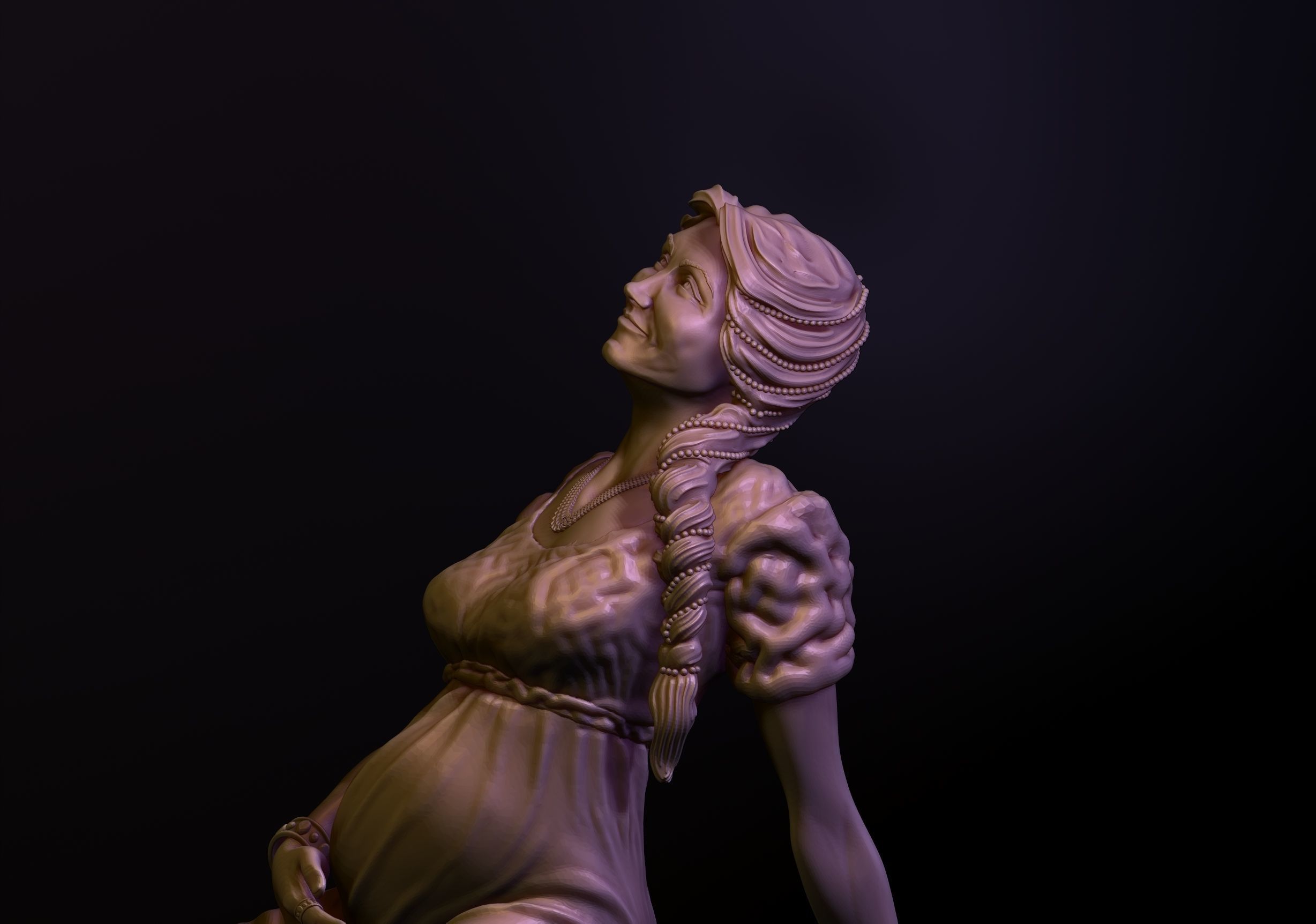 THE EMPRESS statue of woman on bed 3D print model_5