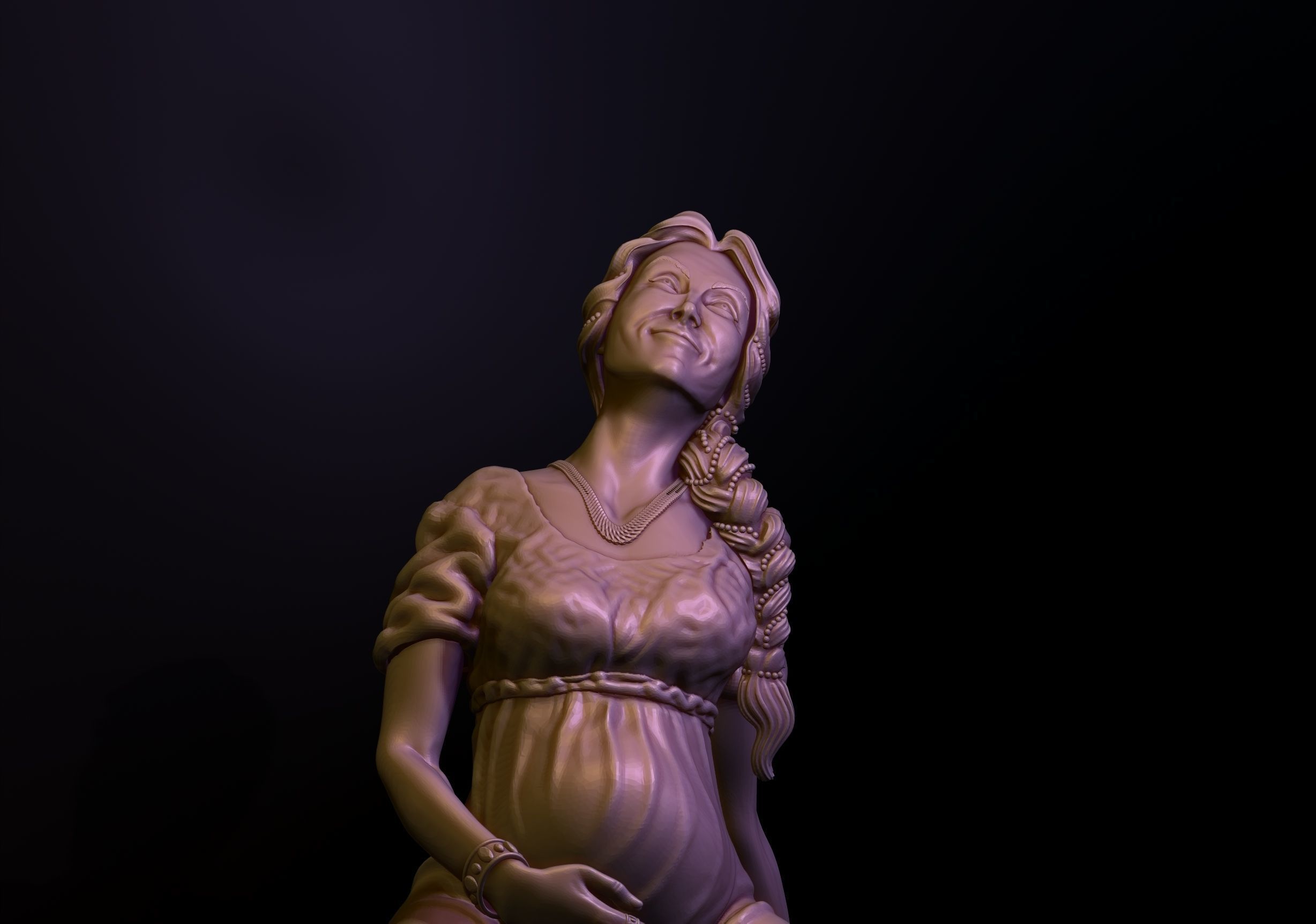 THE EMPRESS statue of woman on bed 3D print model_4
