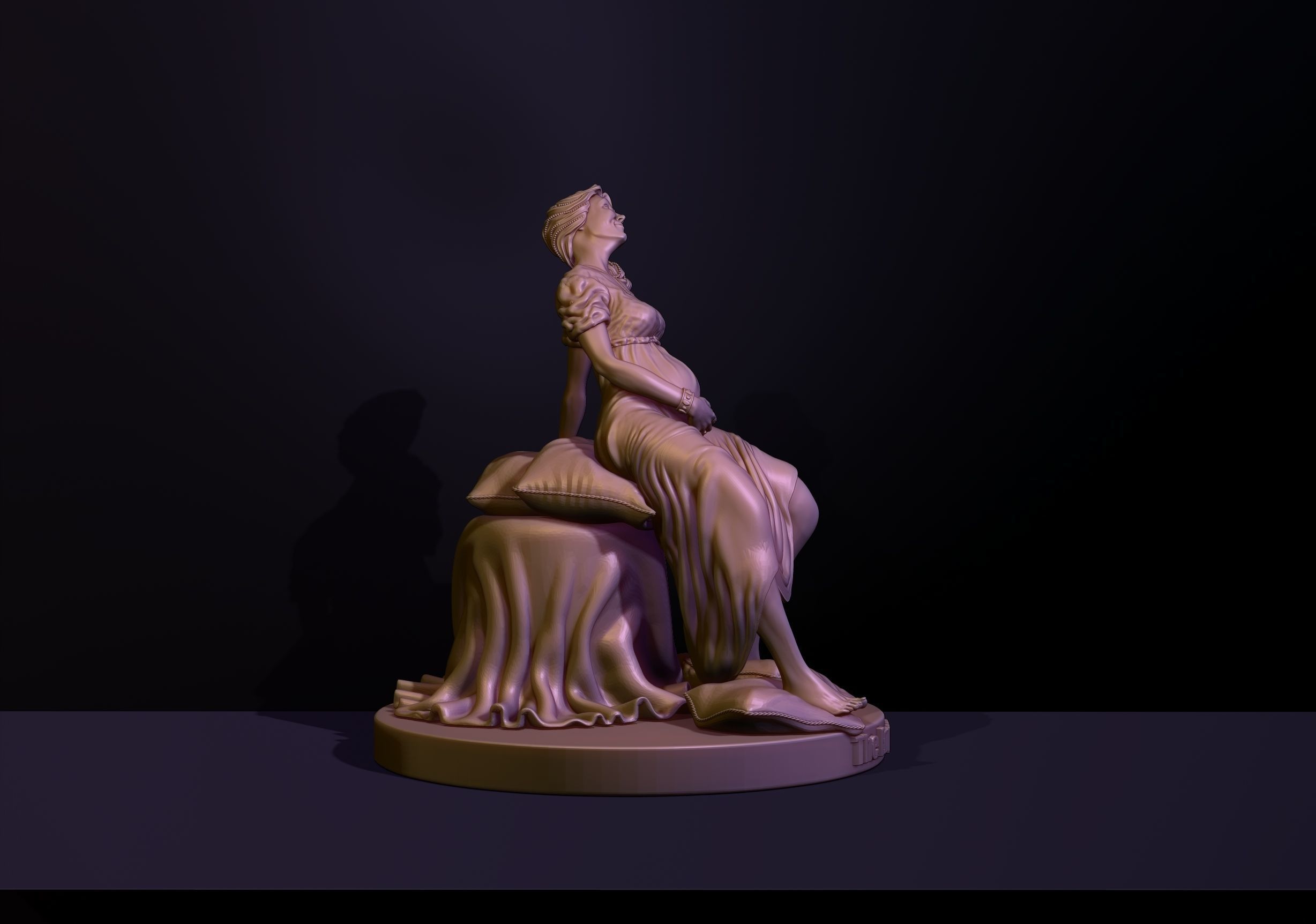 THE EMPRESS statue of woman on bed 3D print model_16