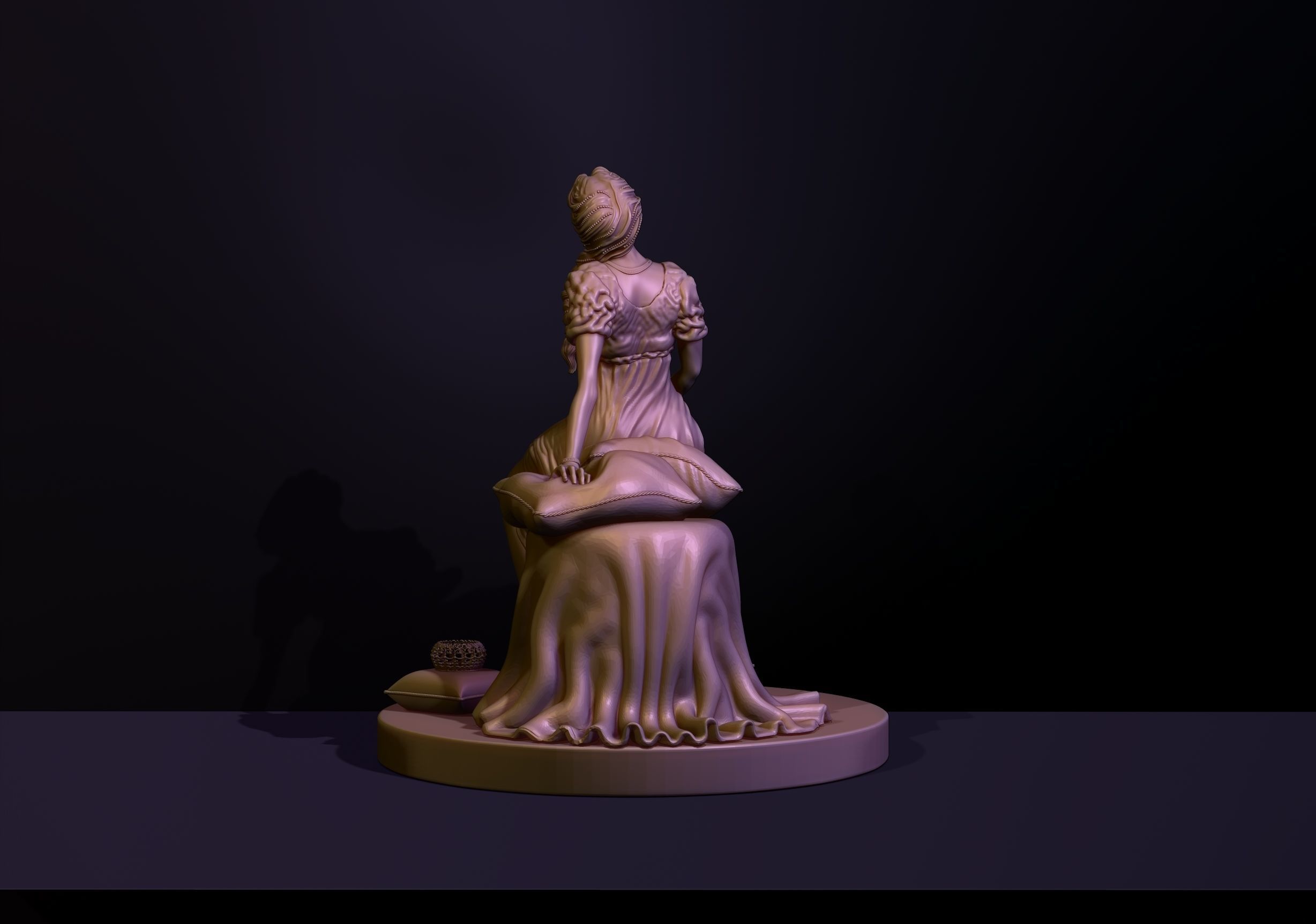 THE EMPRESS statue of woman on bed 3D print model_13