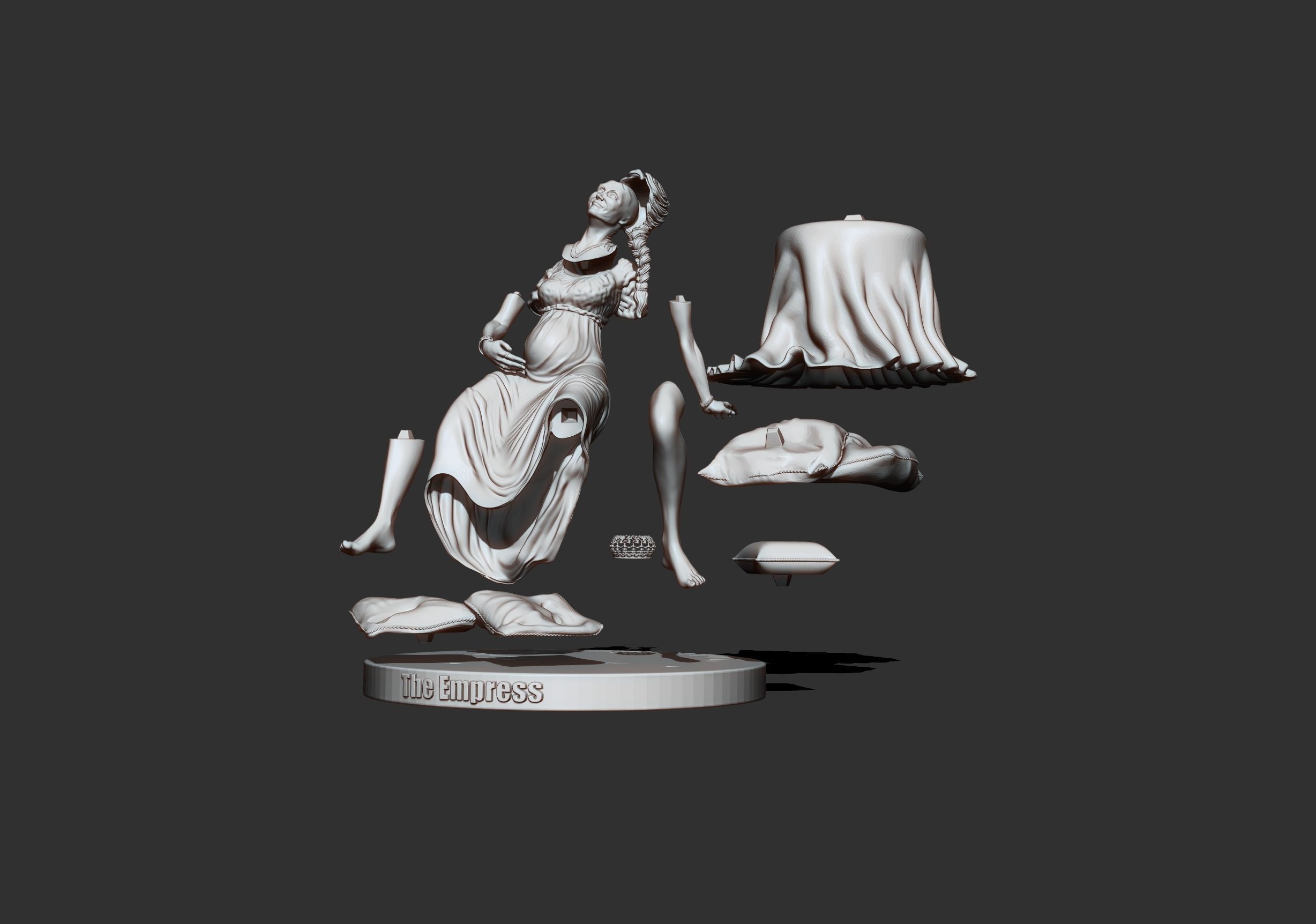 THE EMPRESS statue of woman on bed 3D print model_18
