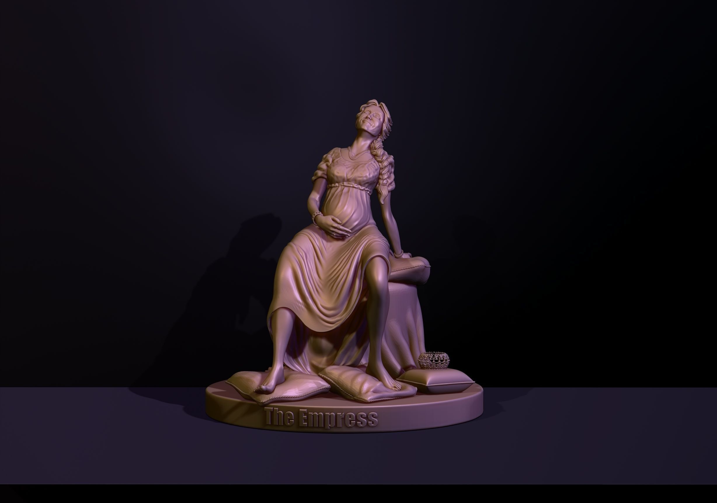 THE EMPRESS statue of woman on bed 3D print model_3