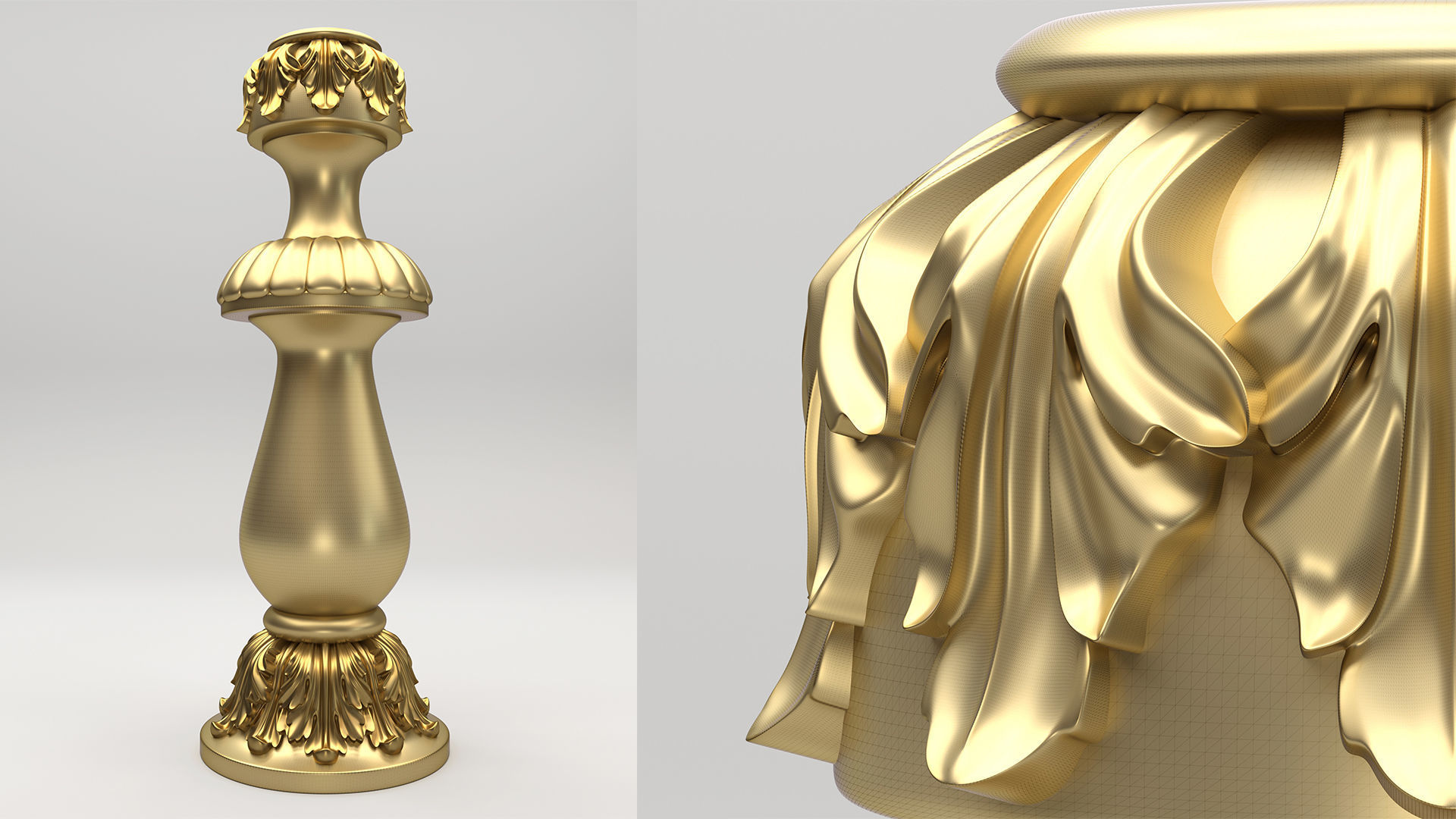 Carved Column 3D model_1