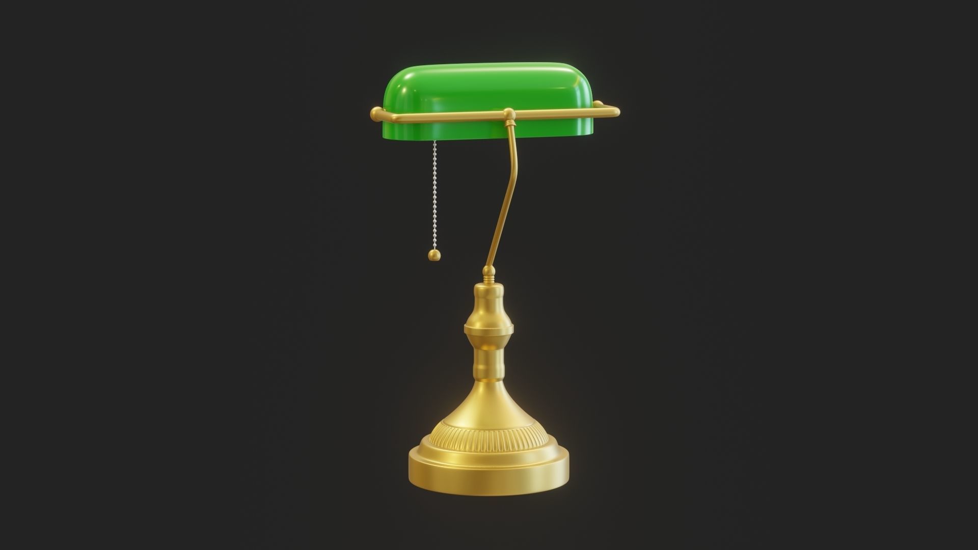 Cartoon Banker Lamp Subdivision Ready for Film Low-poly 3D model_12