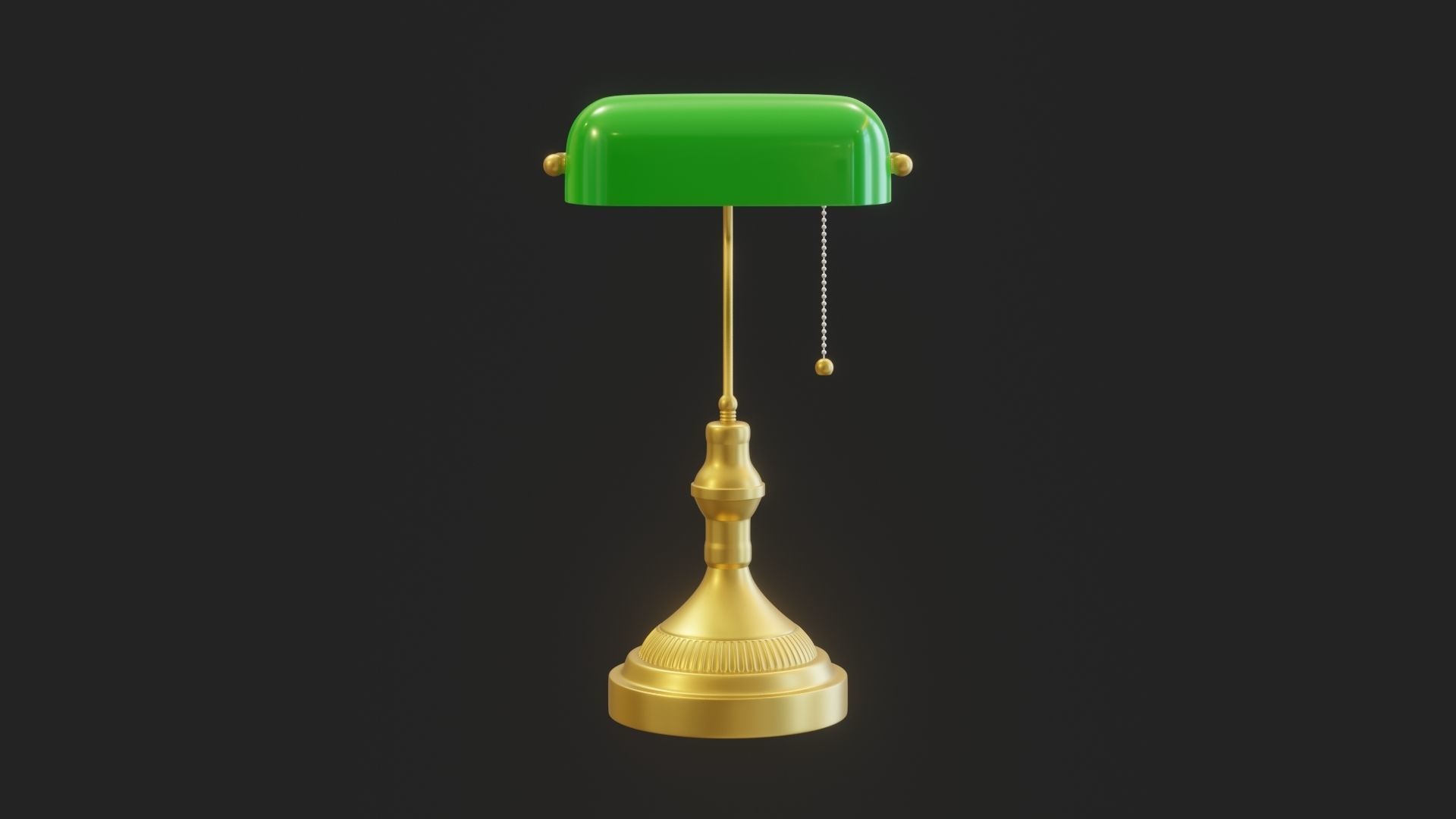 Cartoon Banker Lamp Subdivision Ready for Film Low-poly 3D model_2
