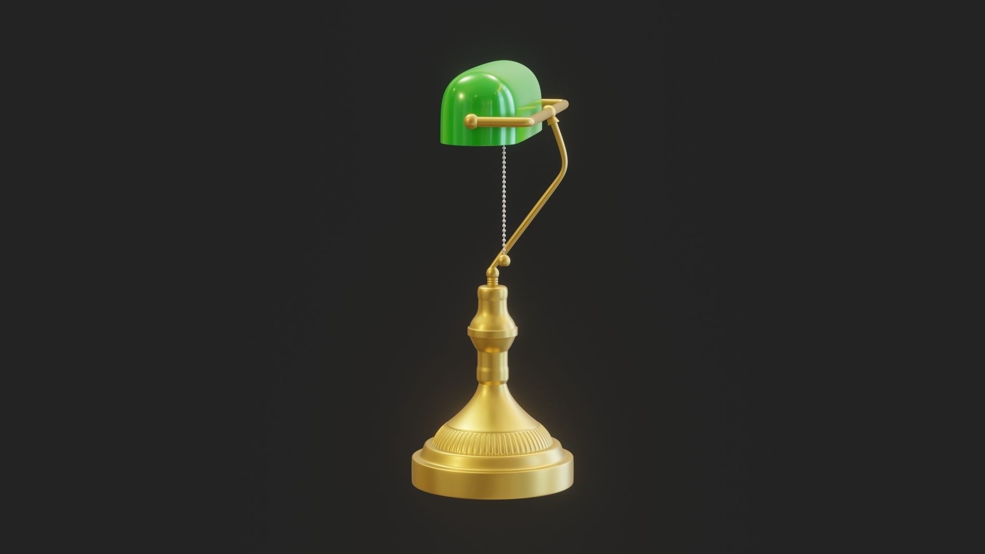 Cartoon Banker Lamp Subdivision Ready for Film Low-poly 3D model_15
