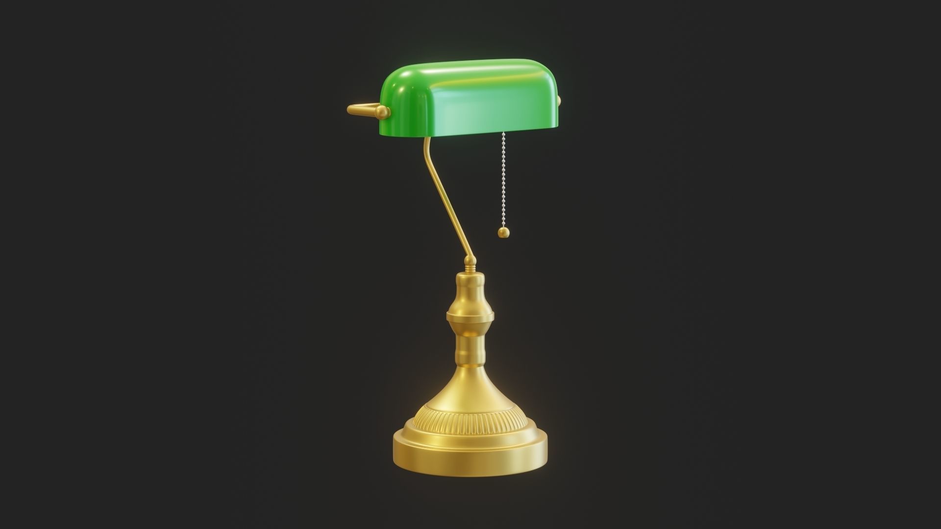 Cartoon Banker Lamp Subdivision Ready for Film Low-poly 3D model_4