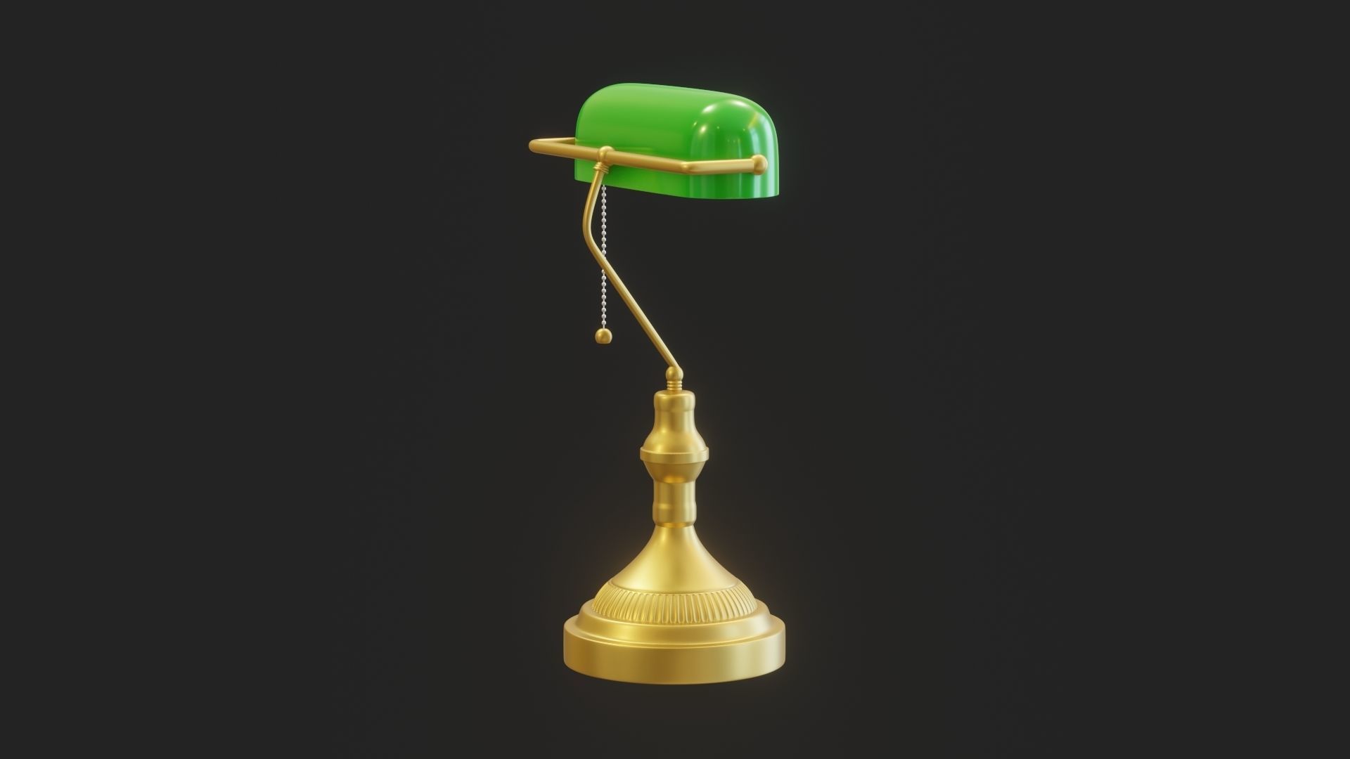 Cartoon Banker Lamp Subdivision Ready for Film Low-poly 3D model_8