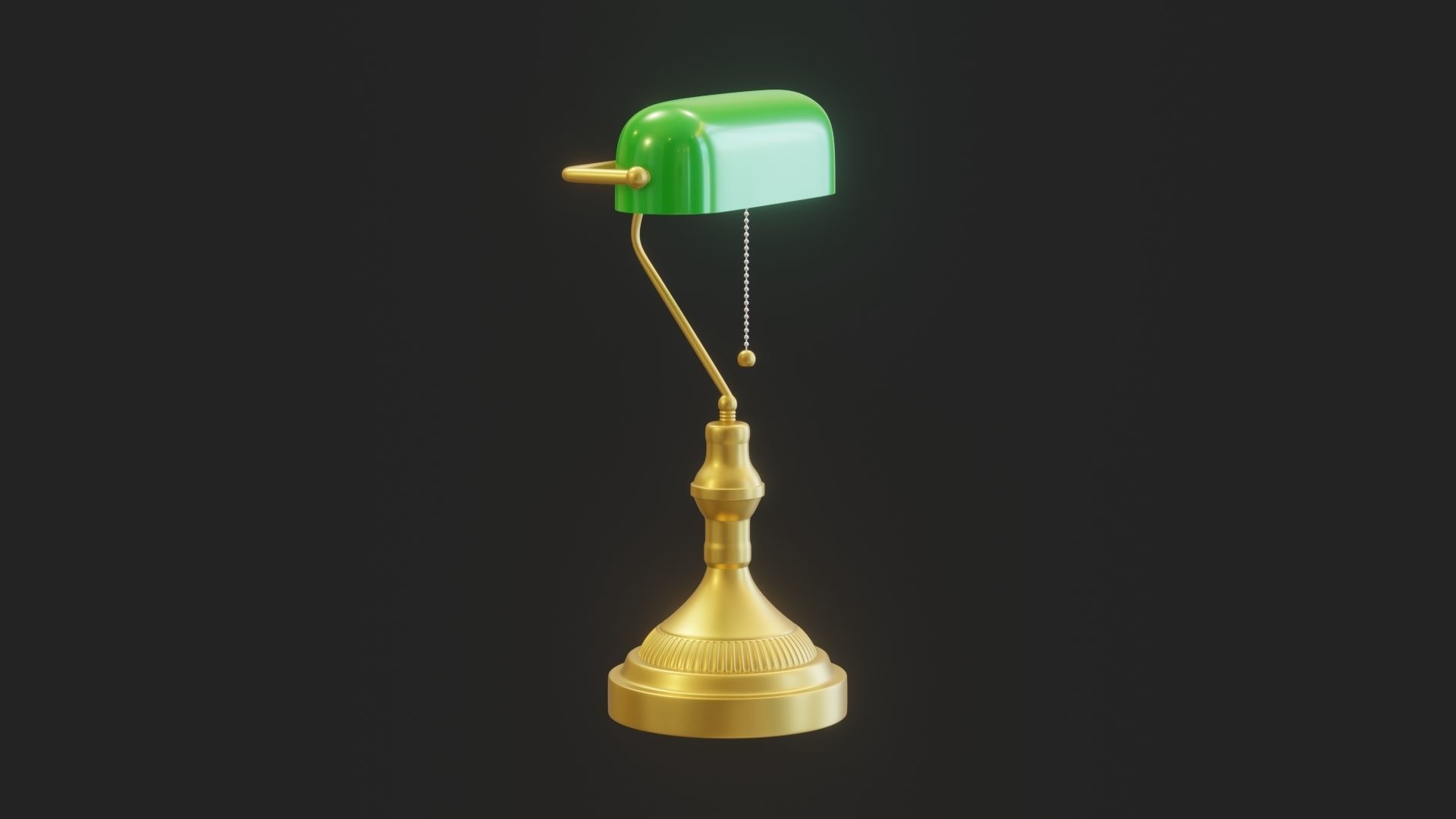 Cartoon Banker Lamp Subdivision Ready for Film Low-poly 3D model_5