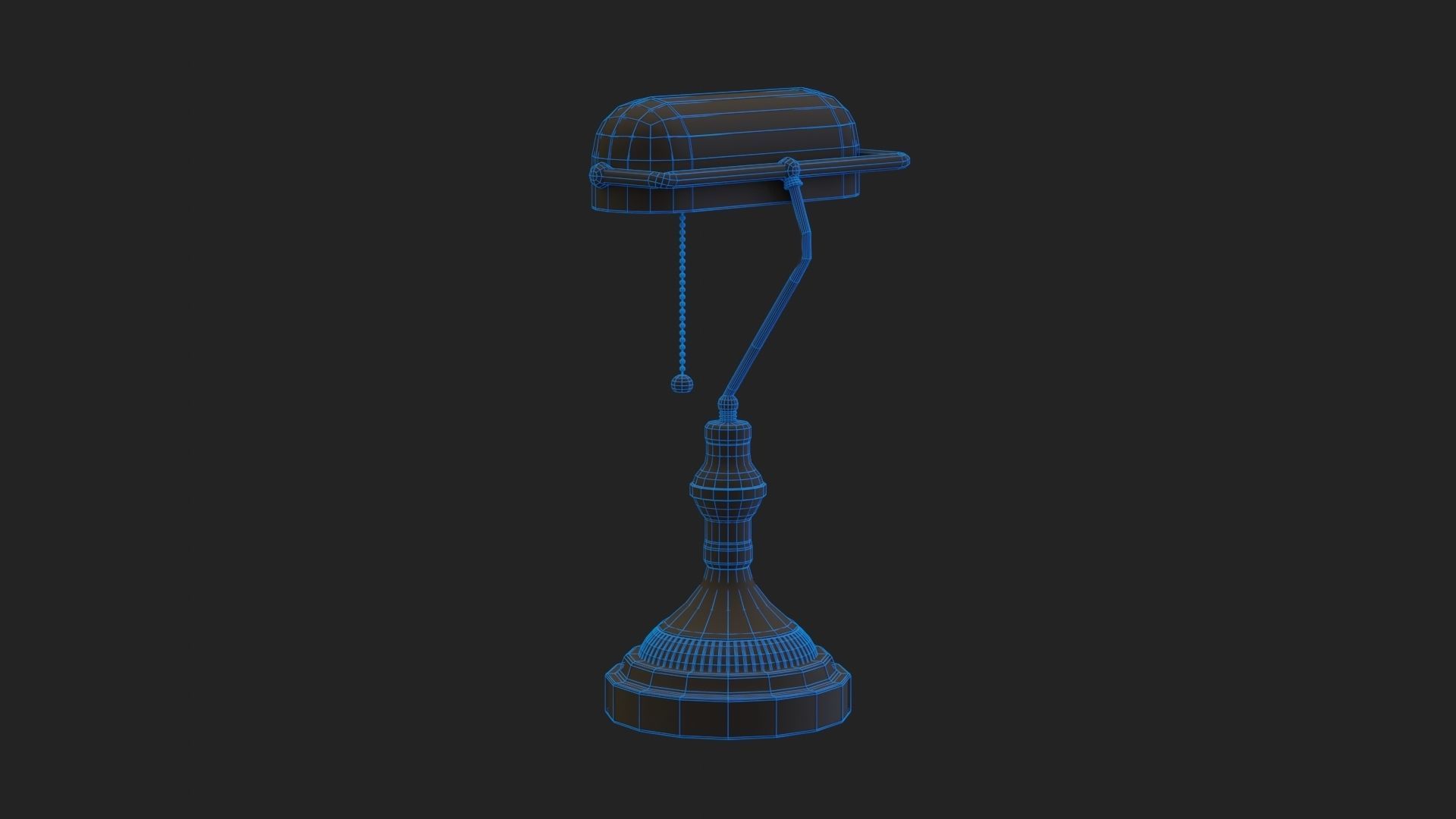 Cartoon Banker Lamp Subdivision Ready for Film Low-poly 3D model_22